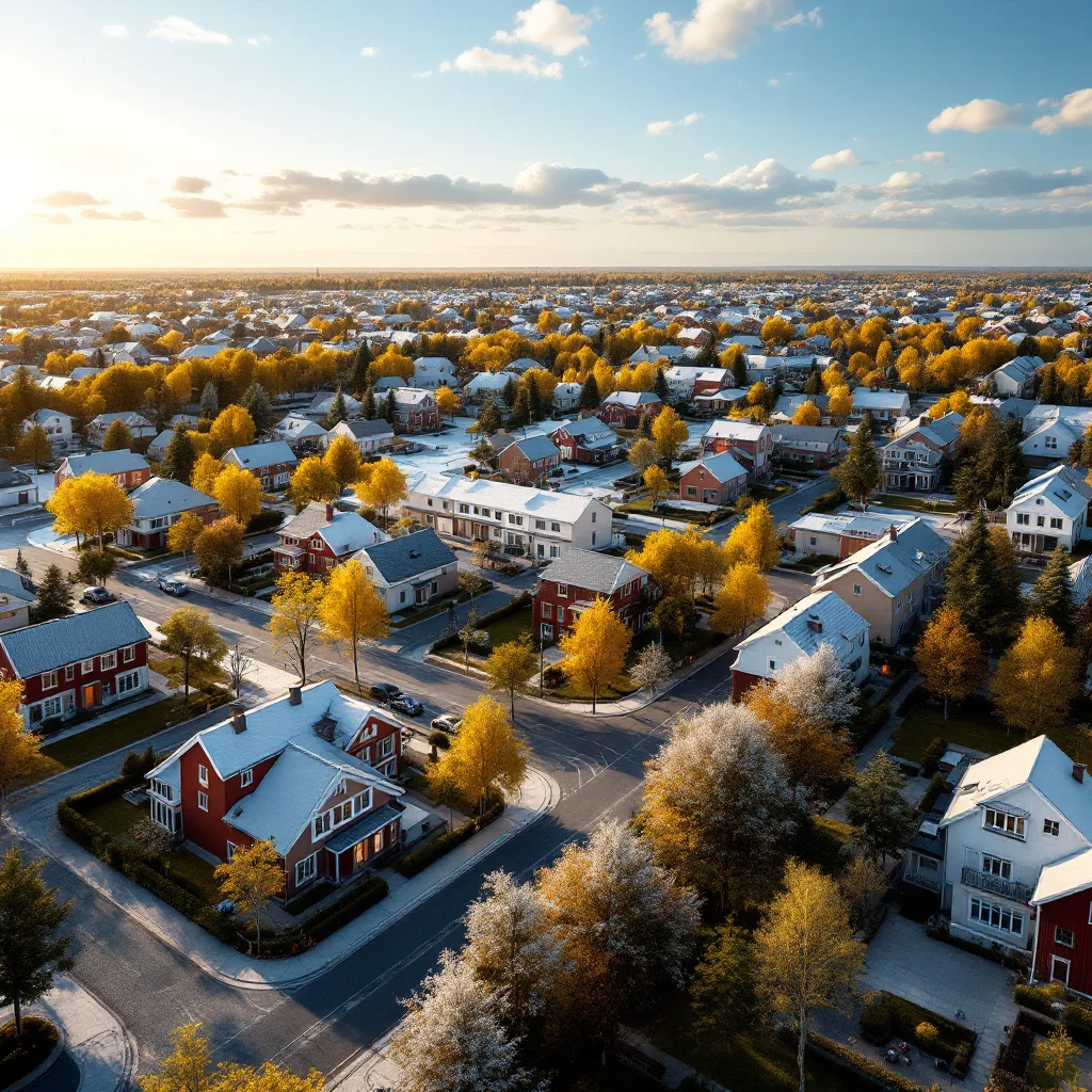 Villaområde i Sverige sett ovanifrån